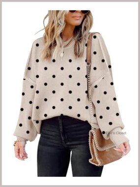 Oversized Colorblock Knit Pullover Sweater Batwing Long Sleeve Tunic Top